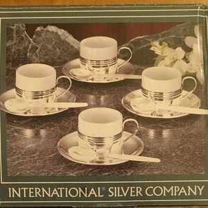 International Silver plate Demi Tasse cups